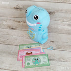 Cute Frog ATM Piggy Bank for Kids | Password-Protected Electronic Money Saving Box | Cash &amp; Coin Deposit Safe with Auto Note Roll-In | Educational Saving Bank Toy (Blue/Pink)