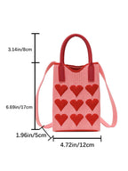 Knitted Phone Crossbody Bag for Women with Shoulder Strap & Snap Closure
