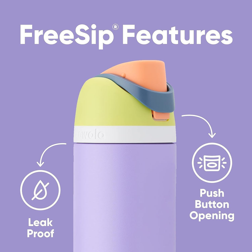 Owala FreeSip Vacuum Insulated Stainless Steel Water Bottle with Built-in Straw & Flip Lock Lid 24 oz (710 ml)