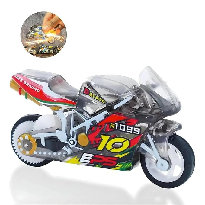 Spark Racing Motorcycle Toy for Kids | Friction Powered Die-Cast Style Bike with Real Spark Effect, Pull Back Inertia Action, Rubber Tyres | Mini Sports Bike Toy for Boys & Girls