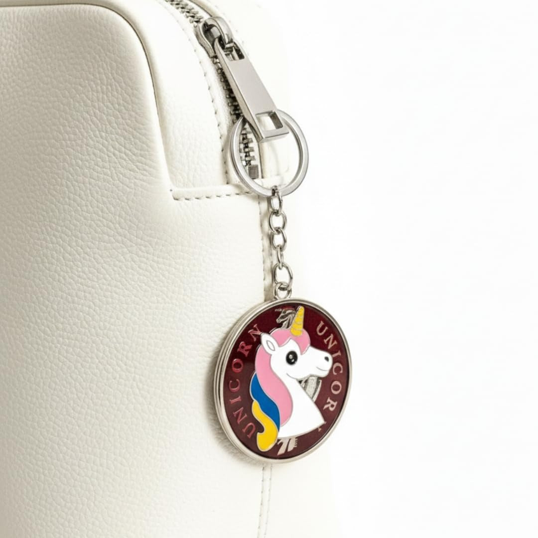 Unicorn Keychain for Girls, Cute Colorful Metal Key Ring for Bags, Backpacks, Keys & Gifting