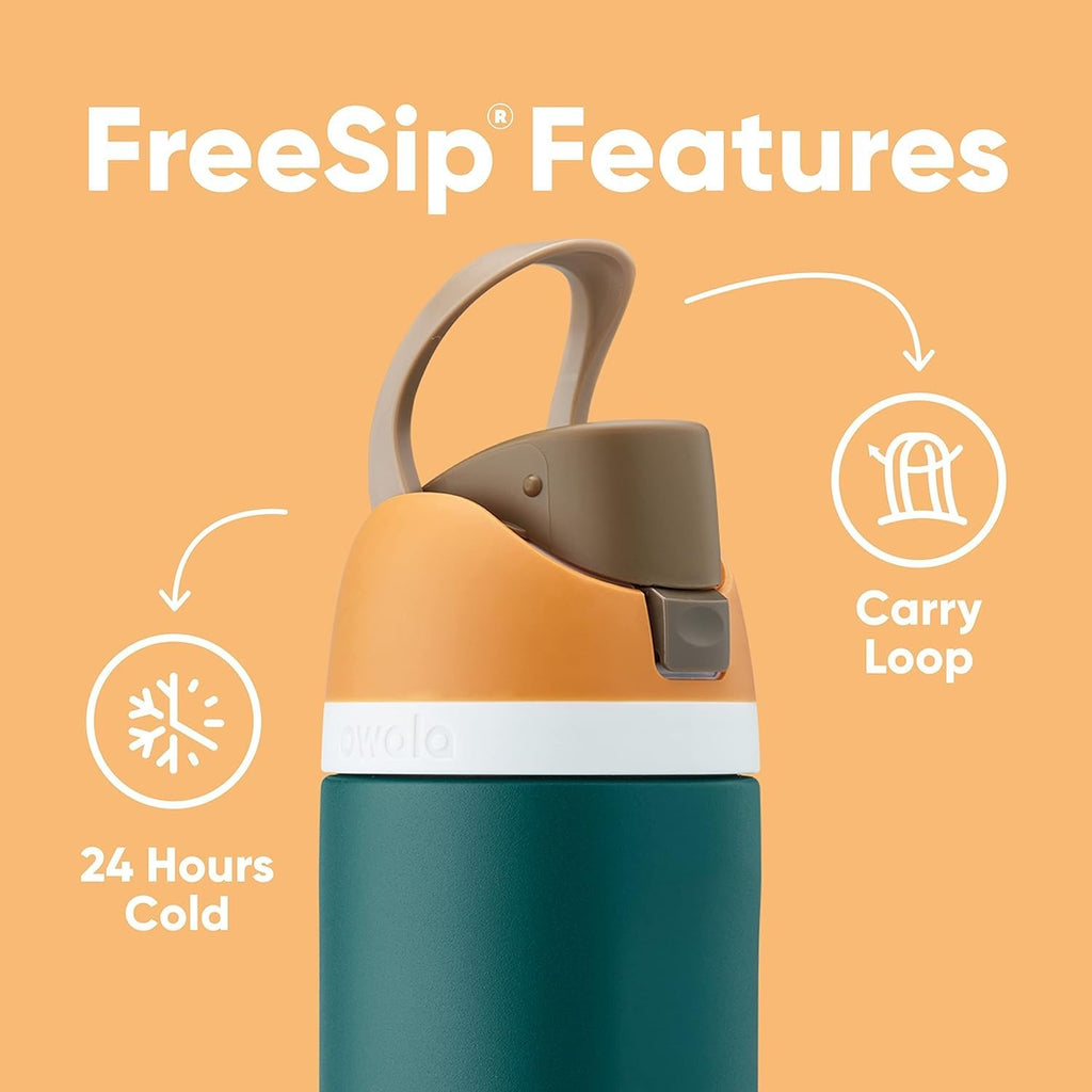 Owala FreeSip Vacuum Insulated Stainless Steel Water Bottle with Built-in Straw & Flip Lock Lid 24 oz (710 ml)