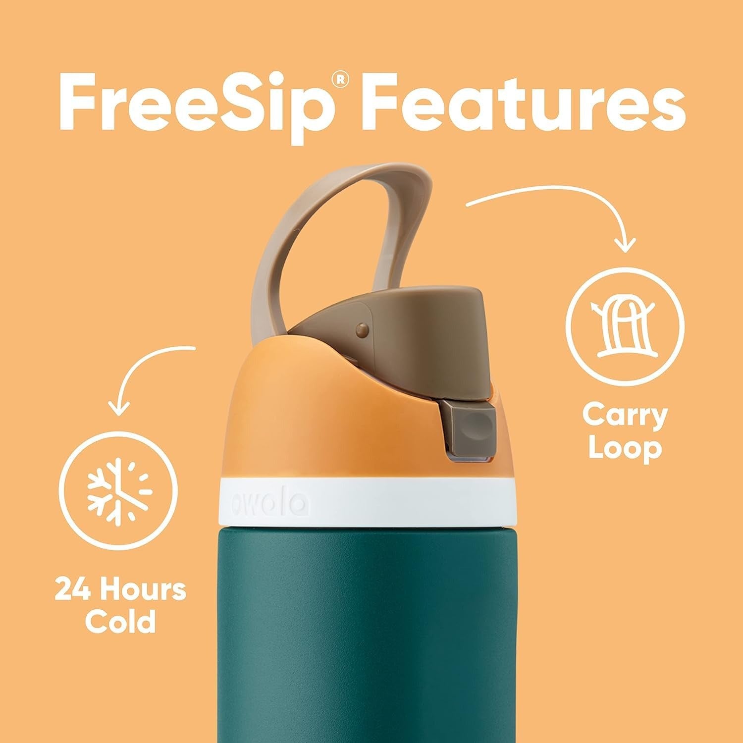 Owala FreeSip Vacuum Insulated Stainless Steel Water Bottle with Built-in Straw & Flip Lock Lid 24 oz (710 ml)