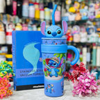Stitch Tumbler with Straw and Handle, Cute Stainless Steel Insulated Travel Water Cup