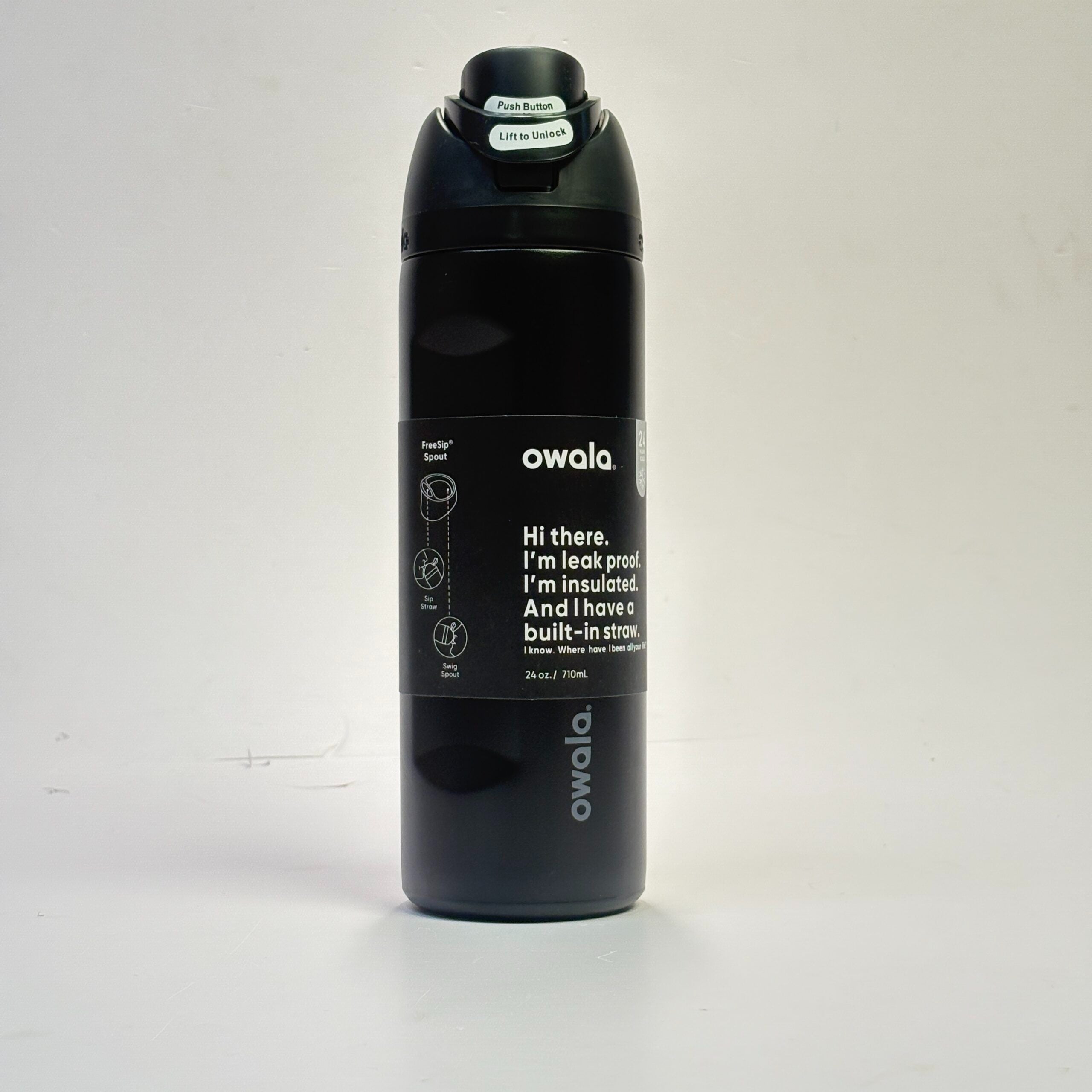 Owala FreeSip Vacuum Insulated Stainless Steel Water Bottle with Built-in Straw & Flip Lock Lid 24 oz (710 ml)