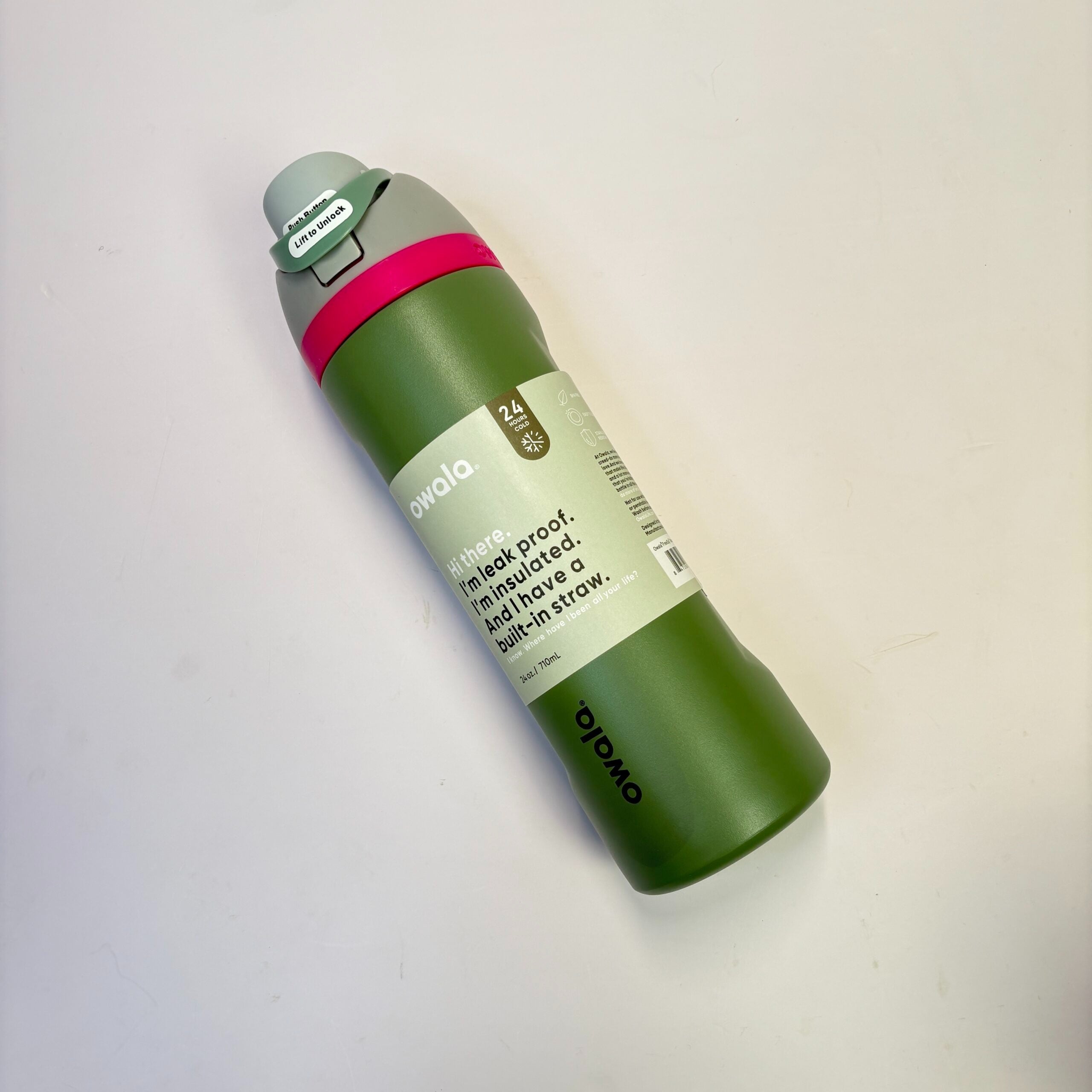 Owala FreeSip Vacuum Insulated Stainless Steel Water Bottle with Built-in Straw & Flip Lock Lid 24 oz (710 ml)