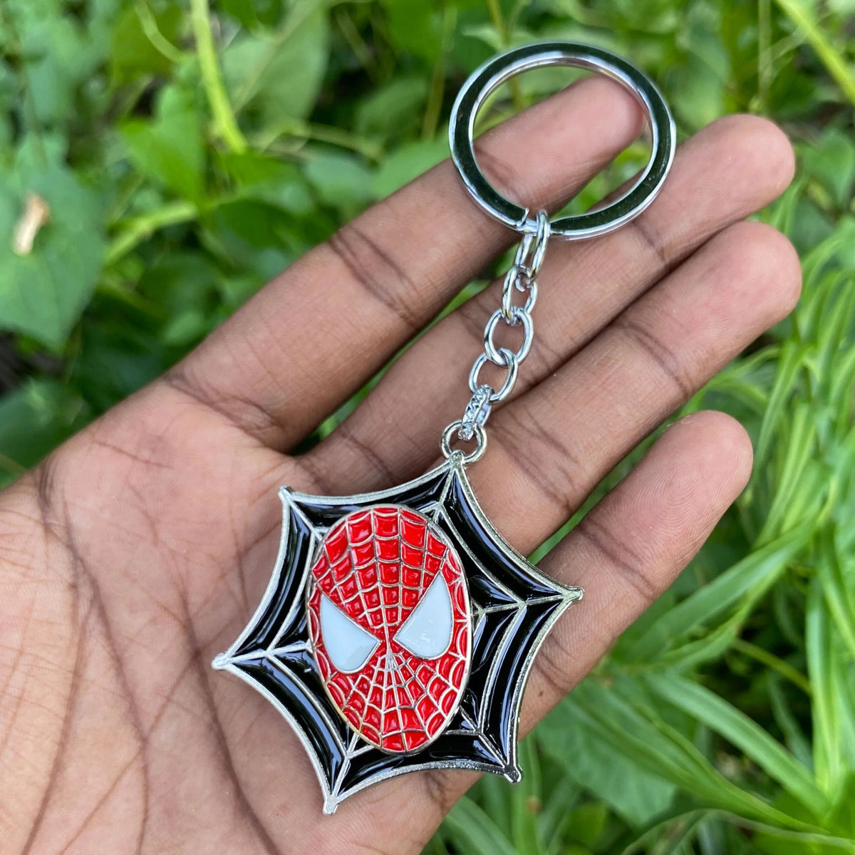 Spider Web Mask Metal Keychain, Superhero-Inspired Key Ring for Keys, Bags, Backpacks &amp; Gifting