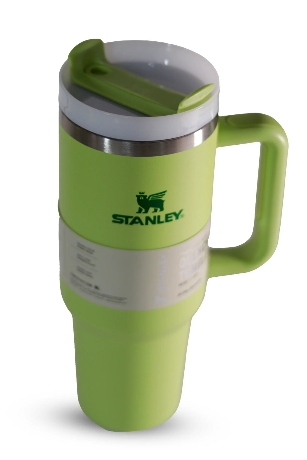 Stanley Tumbler with Handle and Straw, Stainless Steel Insulated Travel Cup (Green)
