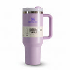 Stanley Tumbler with Handle and Straw, Stainless Steel Insulated Travel Cup (Purple)