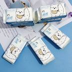 Cute Cartoon Pocket Wet Wipes Pack, Soft Portable Cleaning Wipes for Hands & Face, Travel & Daily Use