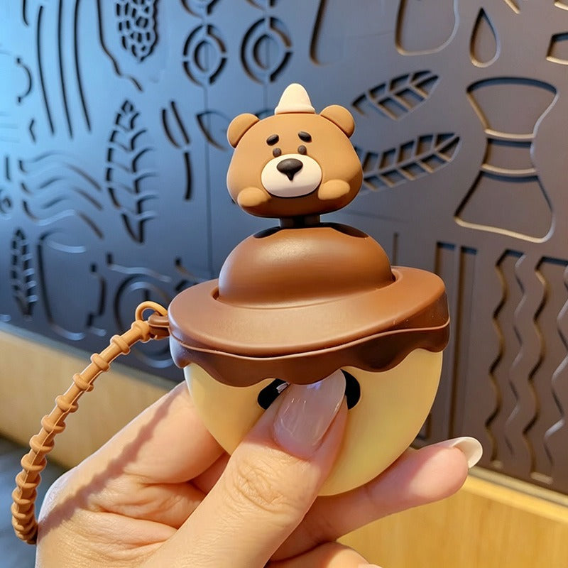 Cute Pop-Up Ice Cream Character Keychain | Kawaii Silicone Pendant | Portable Bag Charm | Collectible Keyring | Panda, Bear, Penguin &amp; Bunny Designs