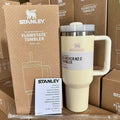 Stanley Tumbler with Handle and Straw, Stainless Steel Insulated Travel Cup(Beige)