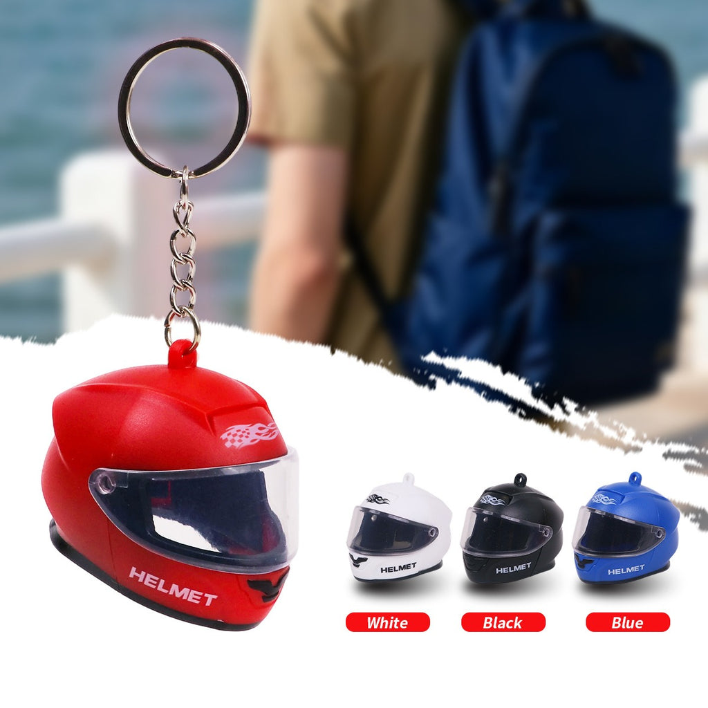 Mini Motorcycle Helmet Keychain with Opening Visor & Hanging Pendant