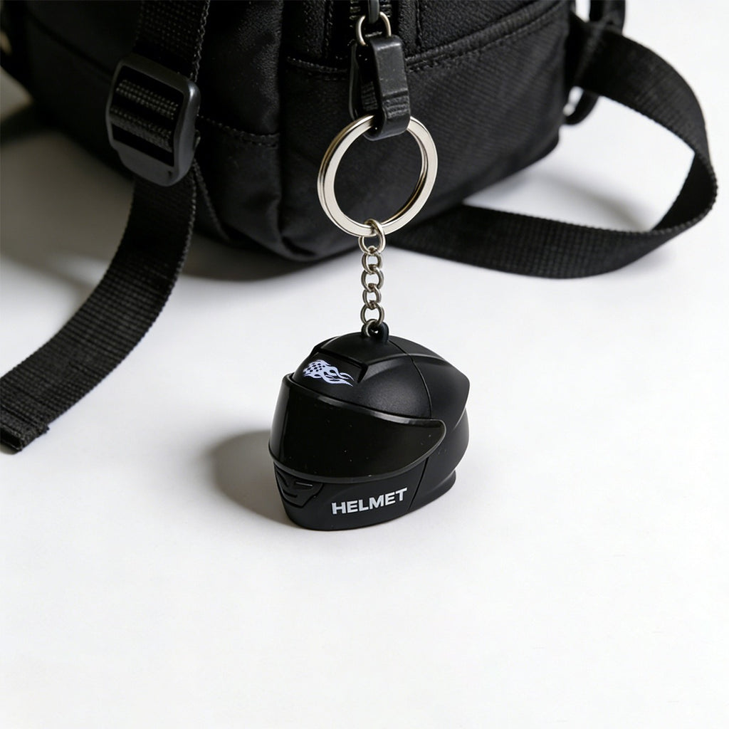 Mini Motorcycle Helmet Keychain with Opening Visor & Hanging Pendant