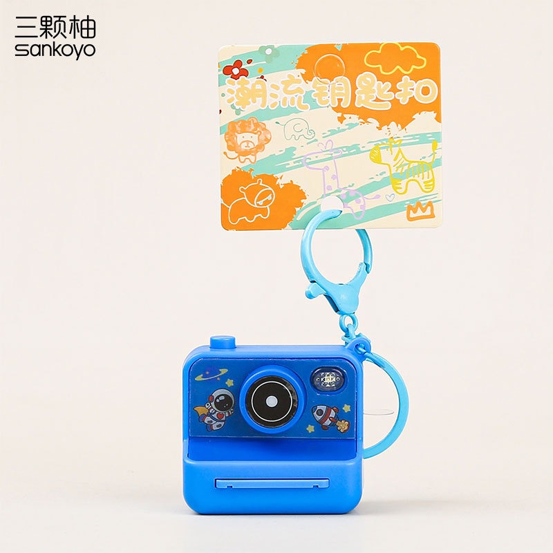Mini Camera Keychain with Flashlight & Photo Pop-Up, Cute Cartoon Camera Keyring, Portable Bag Charm & Backpack Accessory for Kids & Adults