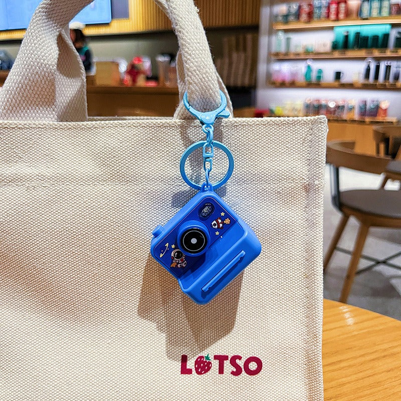 Mini Camera Keychain with Flashlight & Photo Pop-Up, Cute Cartoon Camera Keyring, Portable Bag Charm & Backpack Accessory for Kids & Adults