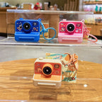 Mini Camera Keychain with Flashlight & Photo Pop-Up, Cute Cartoon Camera Keyring, Portable Bag Charm & Backpack Accessory for Kids & Adults