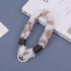 Plush Faux Fur Phone Wrist Strap with Universal Phone Patch & Wrist Lanyard