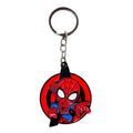 Superhero Style Spinner Keychain, Rotating Metal Key Ring with Red & Blue Design for Bags, Keys & Gifting