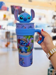 Stitch Tumbler with Straw and Handle, Cute Stainless Steel Insulated Travel Water Cup