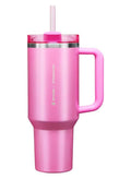 Stanley + Starbucks Tumbler with Handle and Straw, Stainless Steel Insulated Travel Cup(Pink)