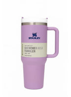 Stanley Tumbler with Handle and Straw, Stainless Steel Insulated Travel Cup (Purple)