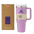 Stanley Tumbler with Handle and Straw, Stainless Steel Insulated Travel Cup (Purple)
