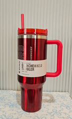 Stanley + Starbucks Tumbler with Handle and Straw, Stainless Steel Insulated Travel Cup