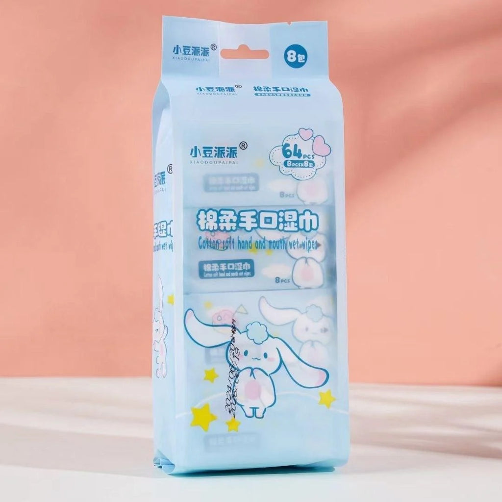 Pompompurin Cute Cartoon Pocket Wet Wipes Pack of 64, Portable Soft Cleaning Wipes for Hands & Face, Travel & Daily Use