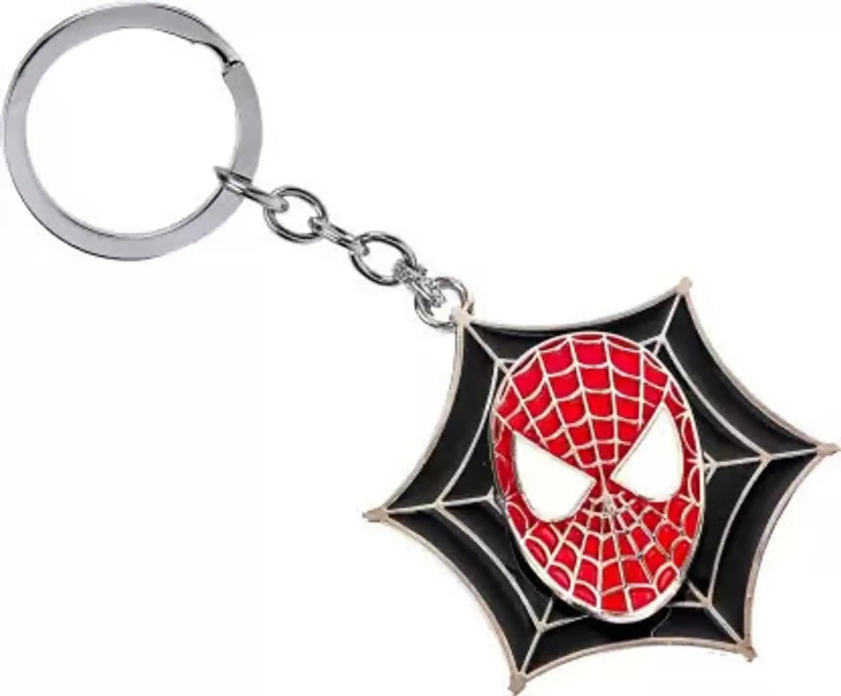 Spider Web Mask Metal Keychain, Superhero-Inspired Key Ring for Keys, Bags, Backpacks &amp; Gifting