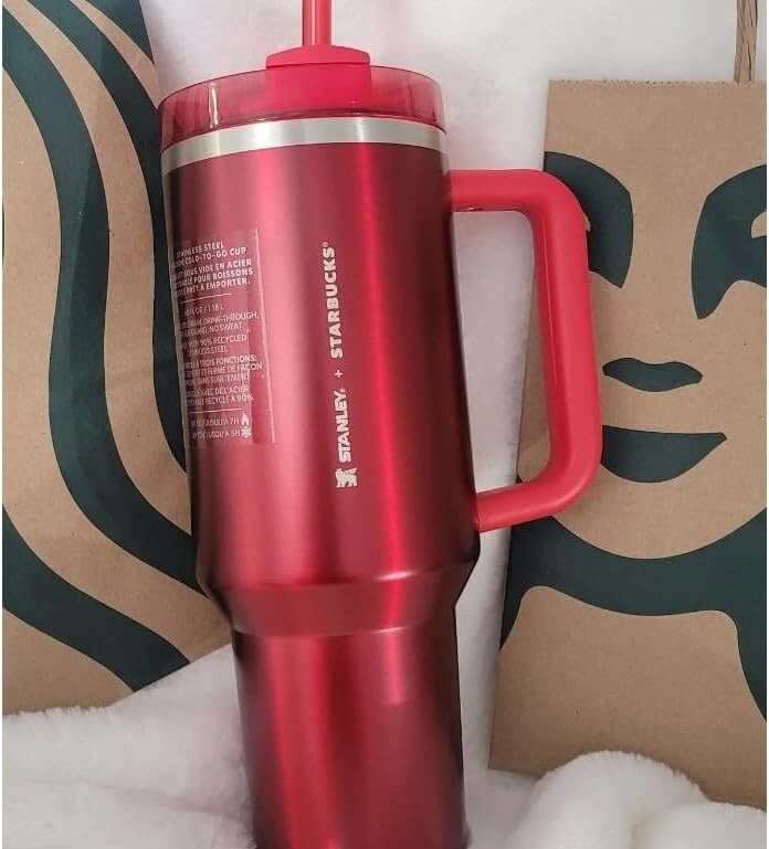 Stanley + Starbucks Tumbler with Handle and Straw, Stainless Steel Insulated Travel Cup