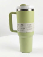 Stanley Tumbler with Handle and Straw, Stainless Steel Insulated Travel Cup (Green)