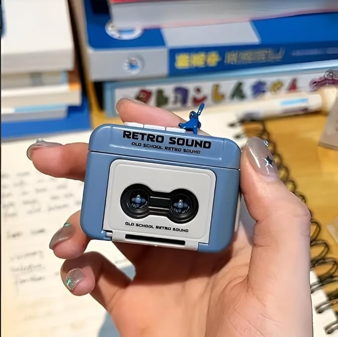 Retro Sound Voice Recorder Keychain – 15-Second Voice Recording Mini Cassette Recorder