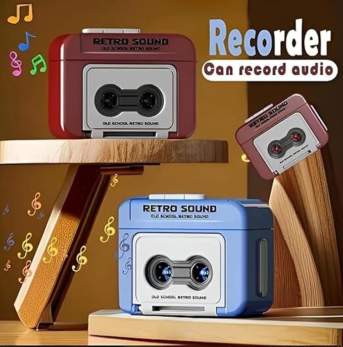 Retro Sound Voice Recorder Keychain – 15-Second Voice Recording Mini Cassette Recorder