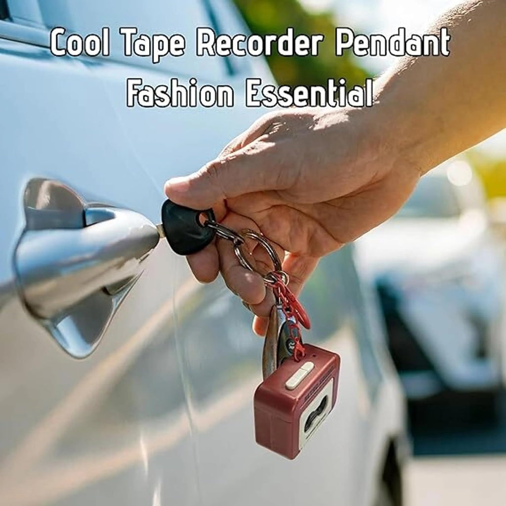 Retro Sound Voice Recorder Keychain – 15-Second Voice Recording Mini Cassette Recorder