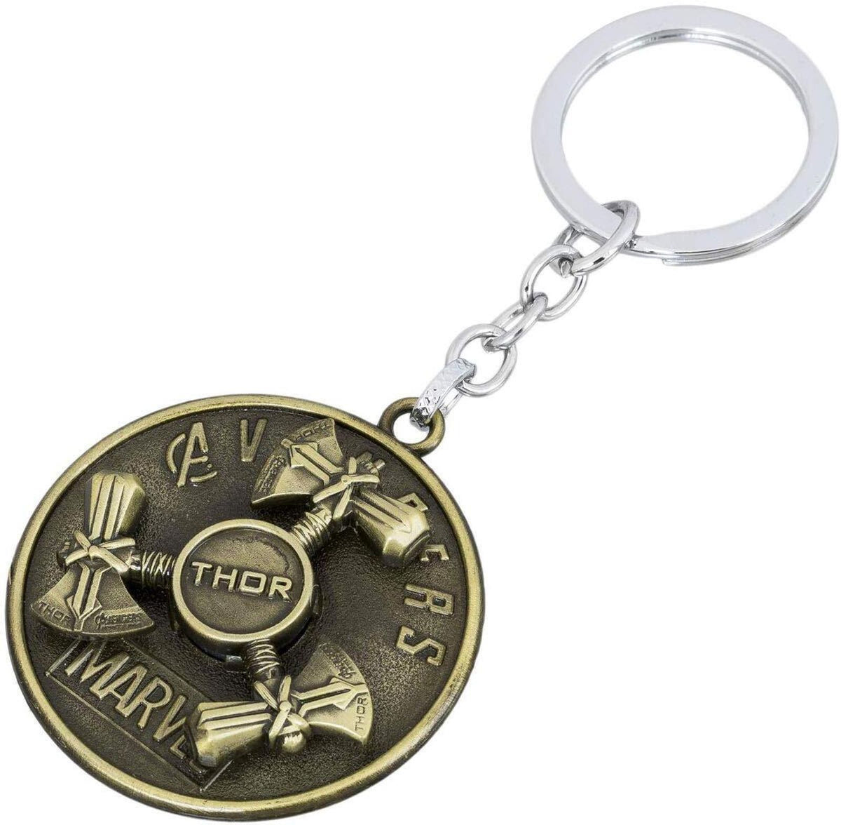 360° Rotating Metal Keychain, Spinner Key Ring with Hammer-Inspired Design